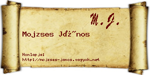 Mojzses János névjegykártya
